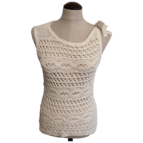 Geoffrey Beene vintage off-white crochet top - Picture 1 of 3